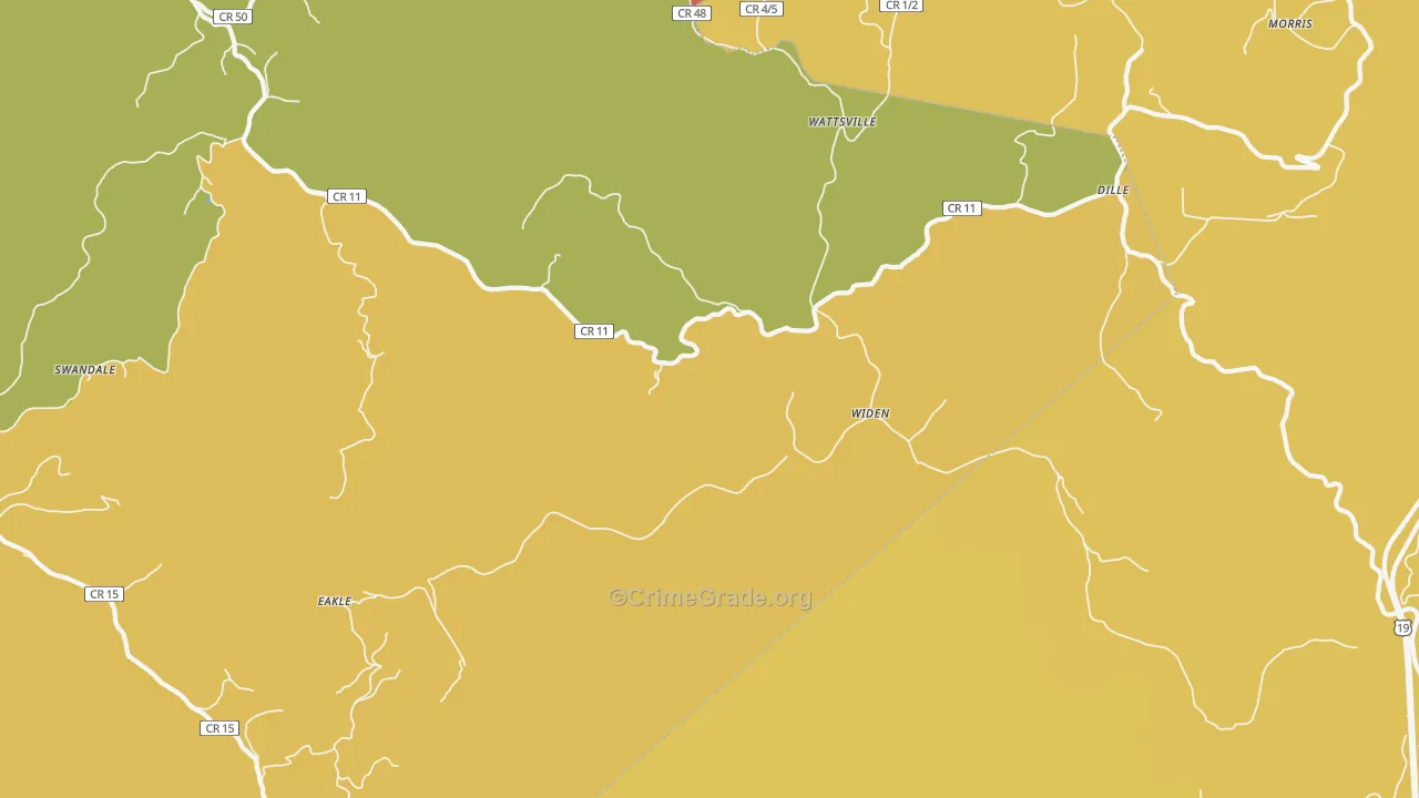 Widen, WV Map of Arson Rates