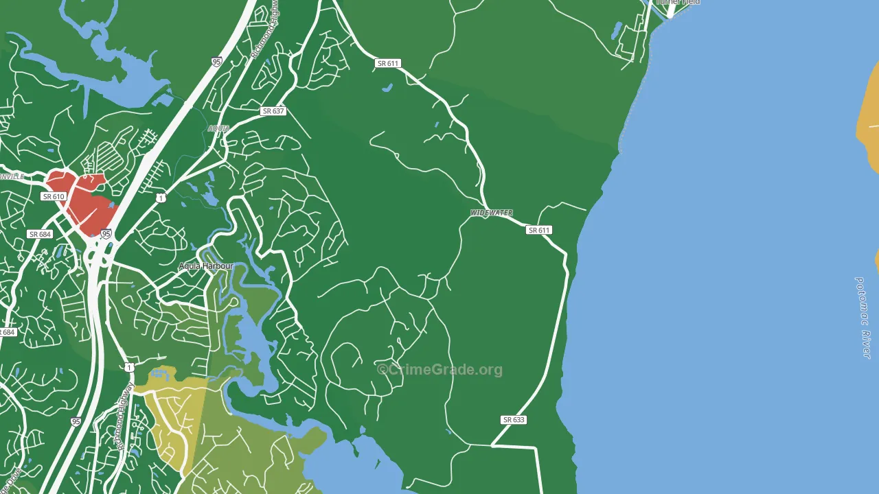 Widewater, VA Map of Arson Rates