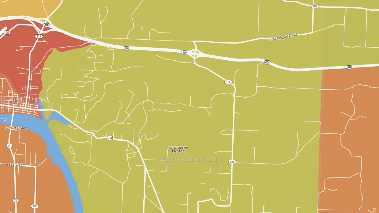 Wiederkehr Village, AR Map of Arson Rates