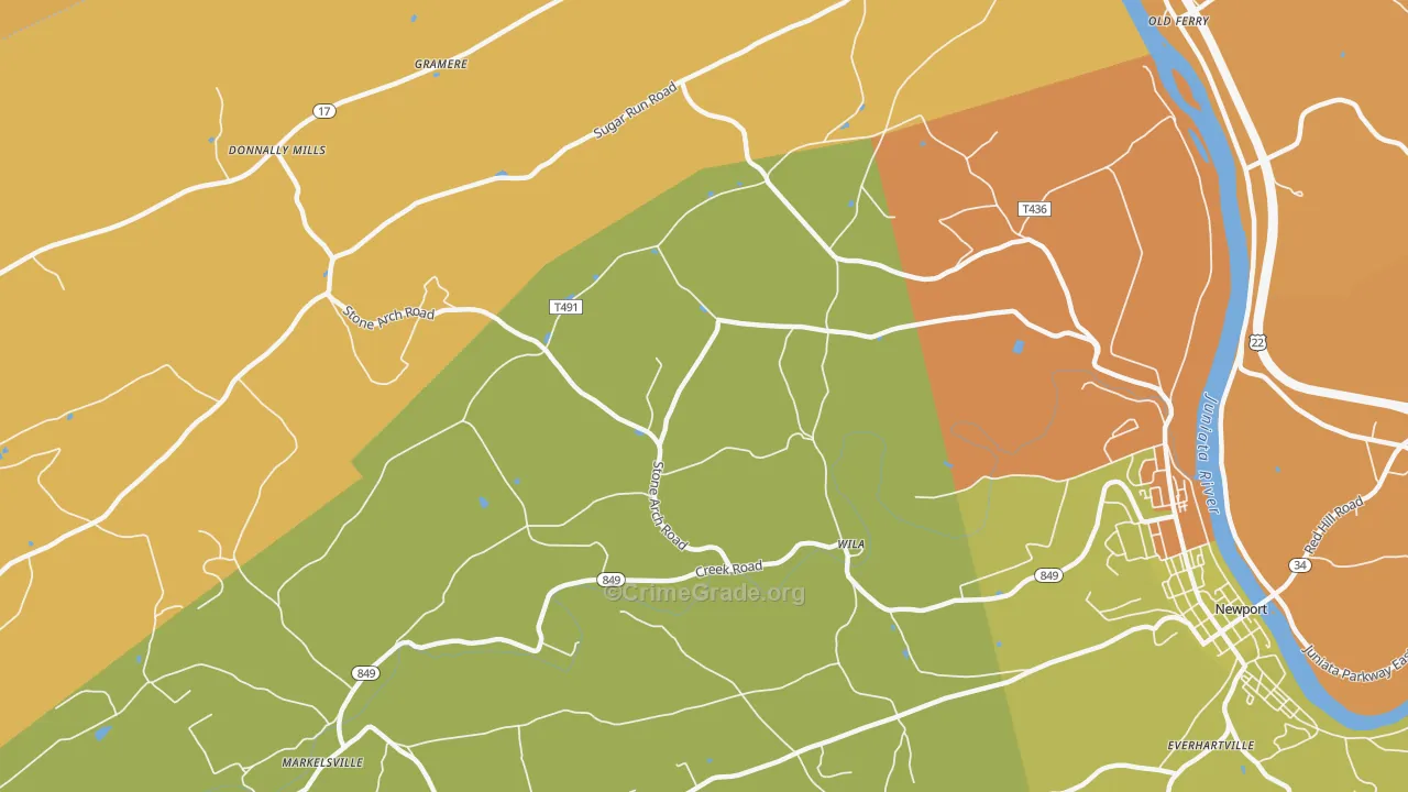 Wila, PA Map of Arson Rates
