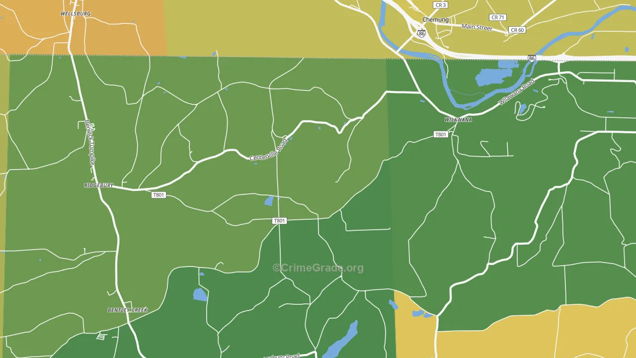 Wilawana, PA Map of Arson Rates
