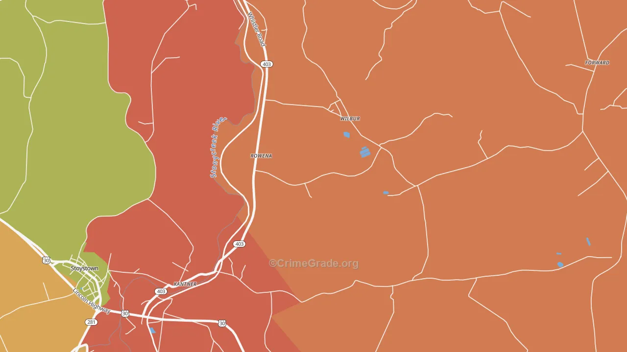 Wilbur, PA Map of Arson Rates