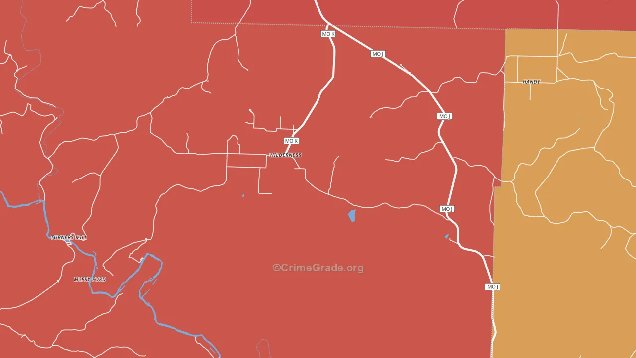 Wilderness, MO Map of Arson Rates
