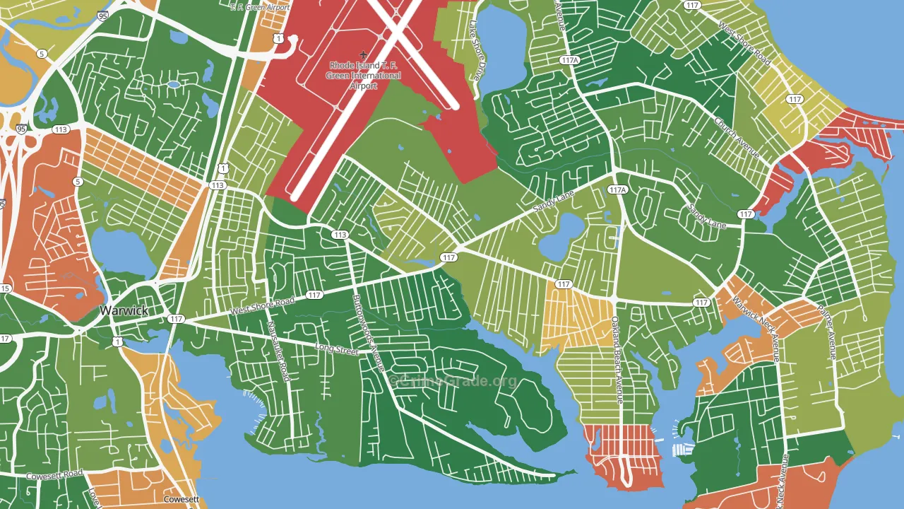 Wildes Corner, Warwick, RI Map of Arson Rates