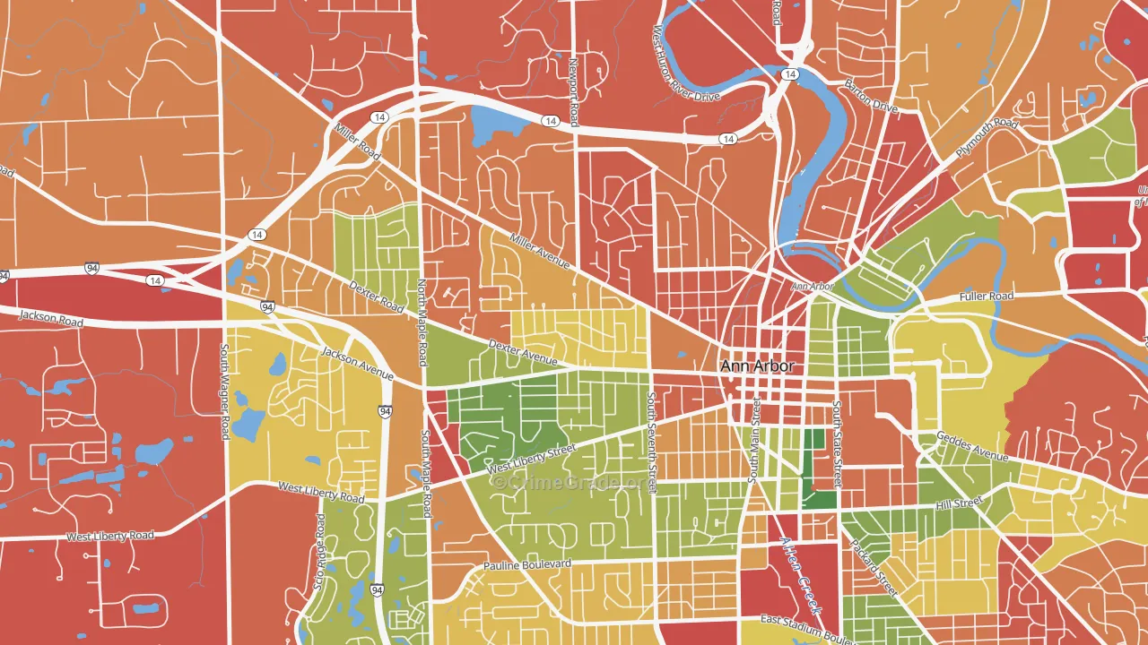 Wildwood, Ann Arbor, MI Map of Arson Rates