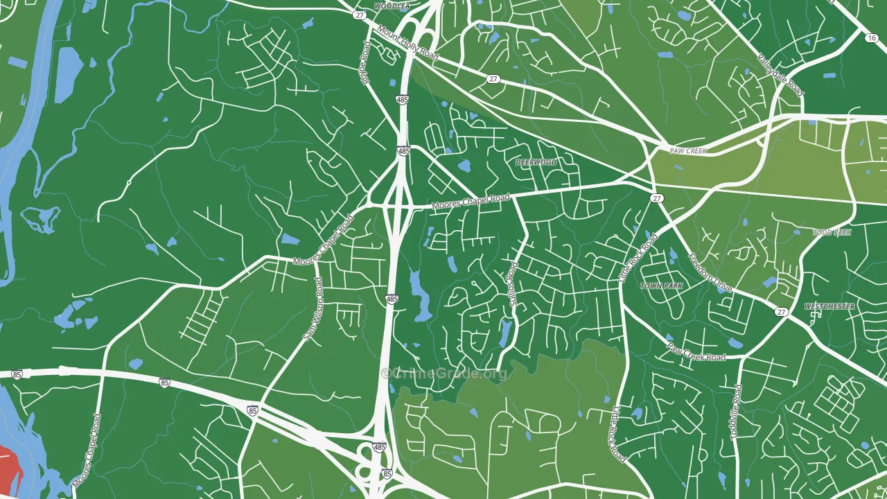 Wildwood, Charlotte, NC Map of Arson Rates