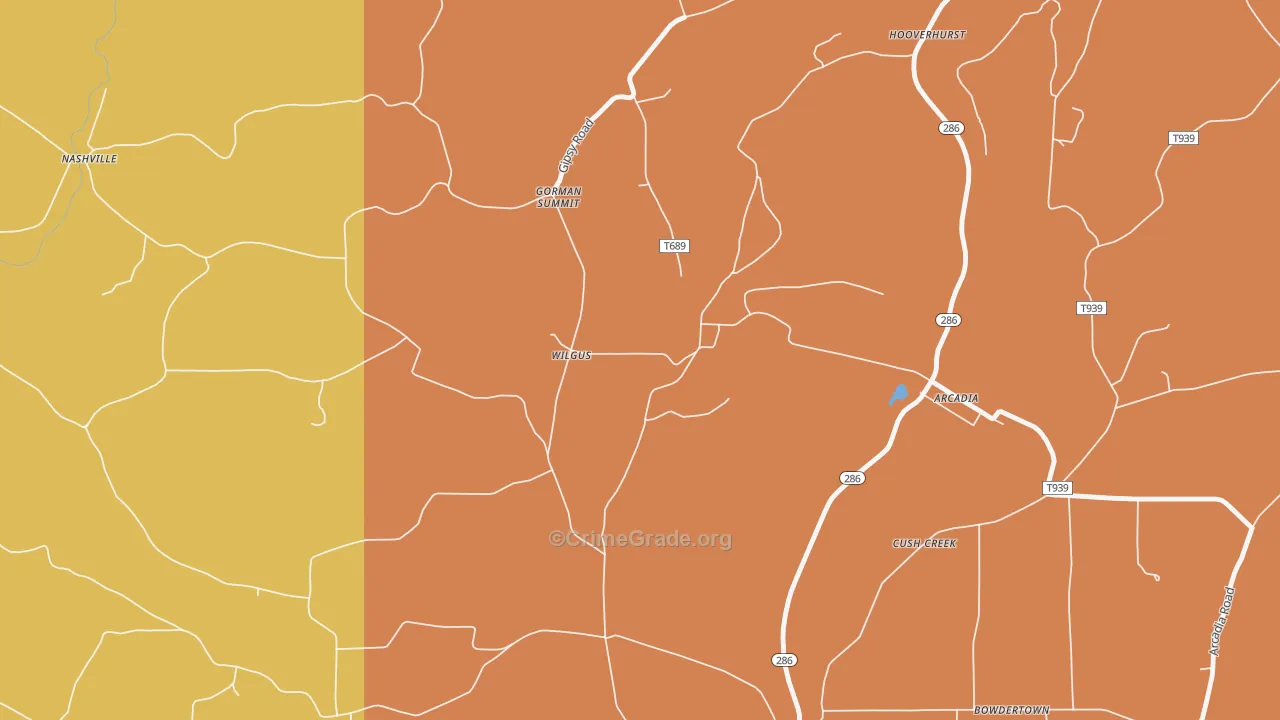 Wilgus, PA Map of Arson Rates