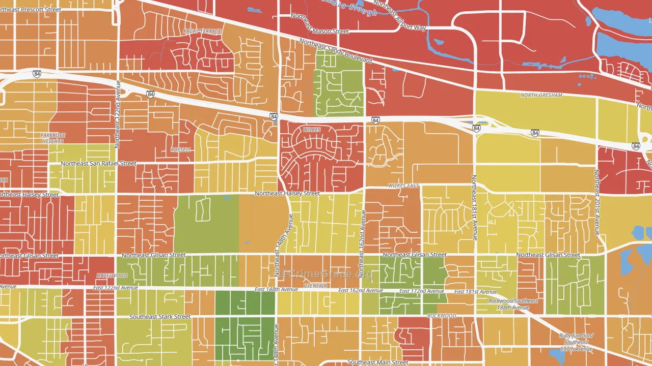 Wilkes, Portland, OR Map of Arson Rates