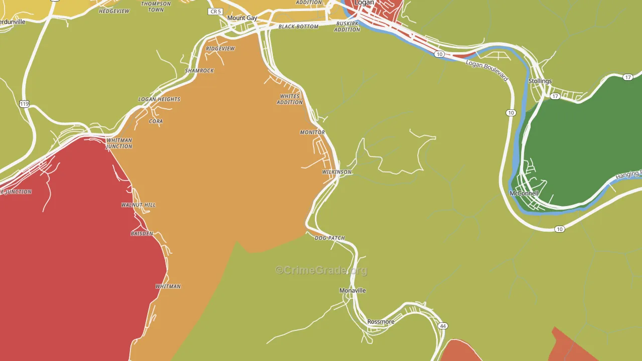 Wilkinson, WV Map of Arson Rates
