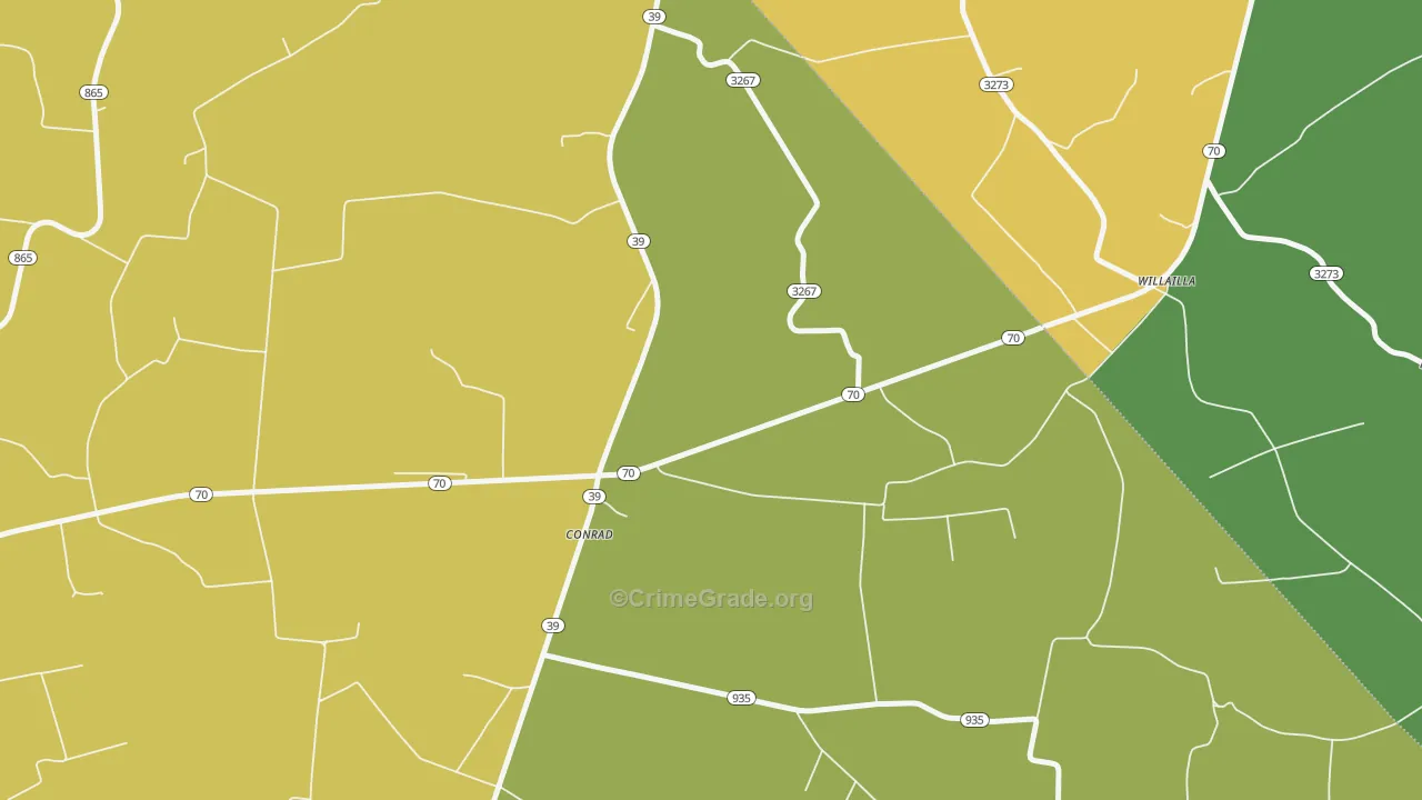 Willailla, KY Map of Arson Rates