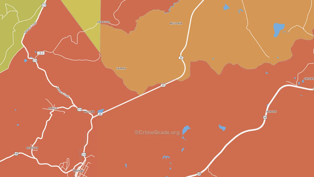 William, WV Map of Arson Rates