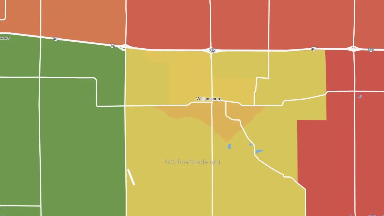 Williamsburg, IA Map of Arson Rates