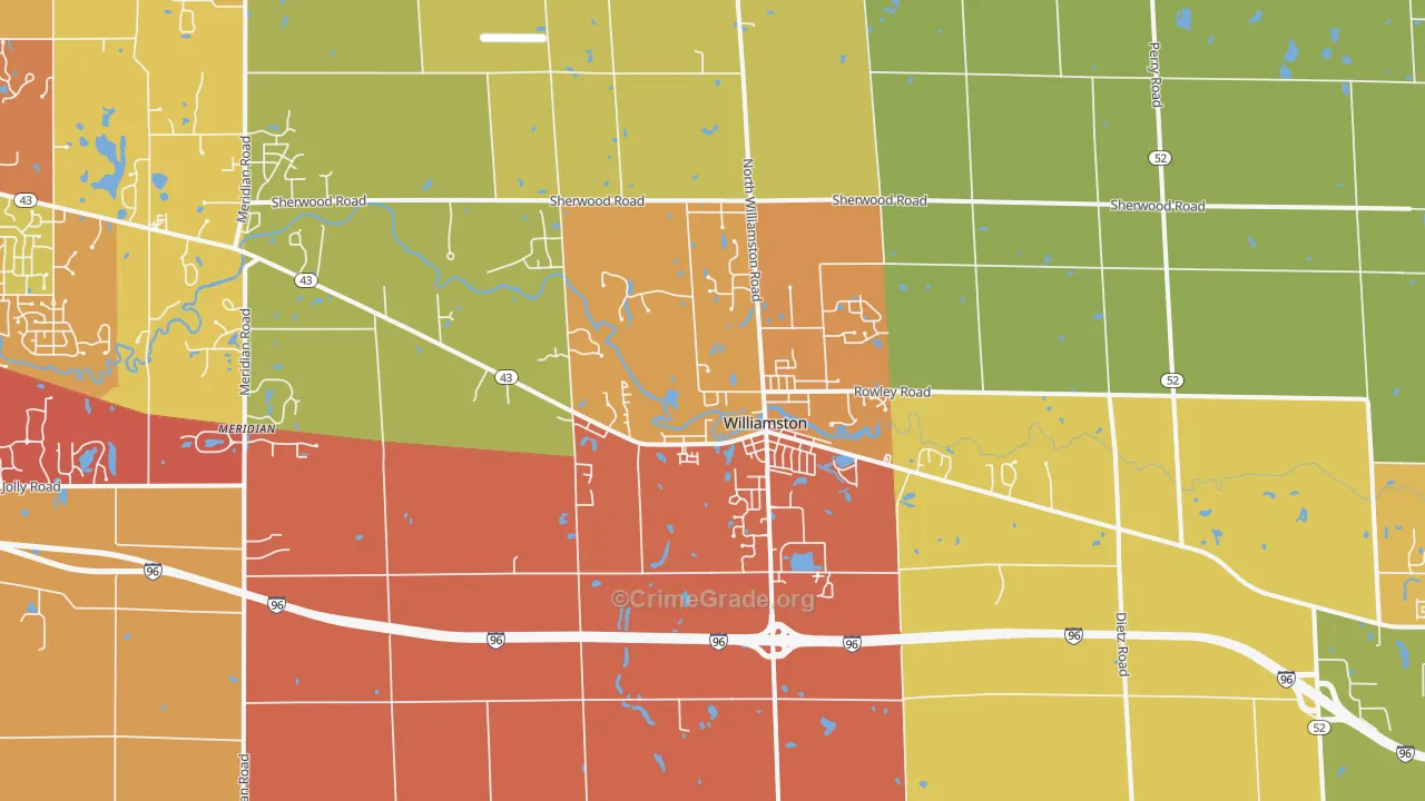 Williamston, MI Map of Arson Rates