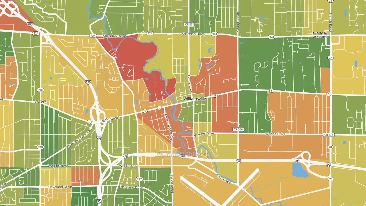 Williamsville, NY Map of Arson Rates