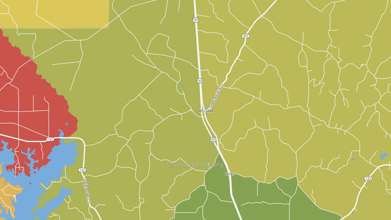 Williana, LA Map of Arson Rates