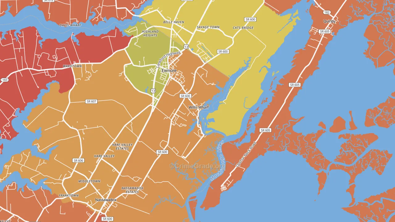 Willis Wharf, VA Map of Arson Rates