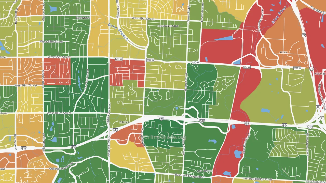 Willow Creek, Kansas City, MO Map of Arson Rates