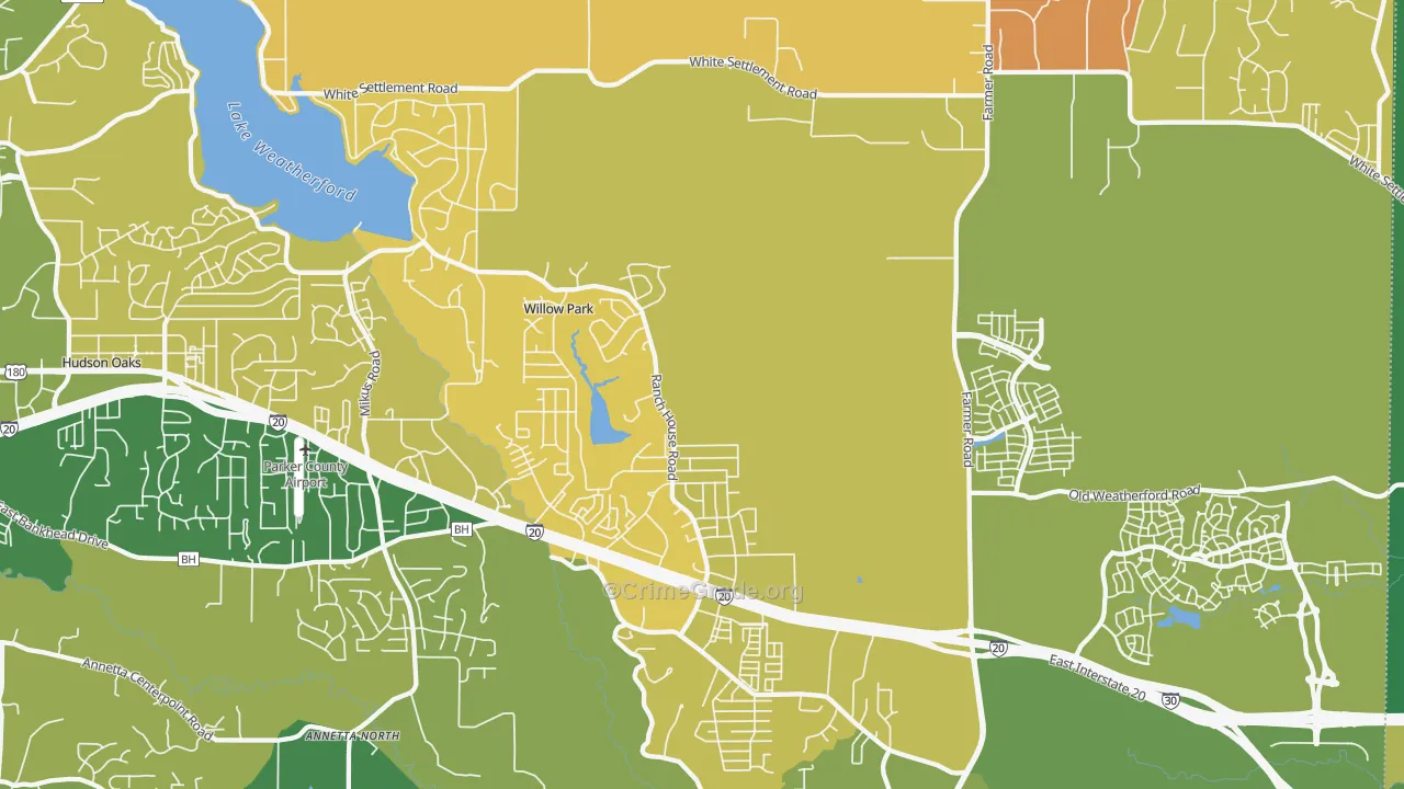 Willow Park, TX Map of Arson Rates