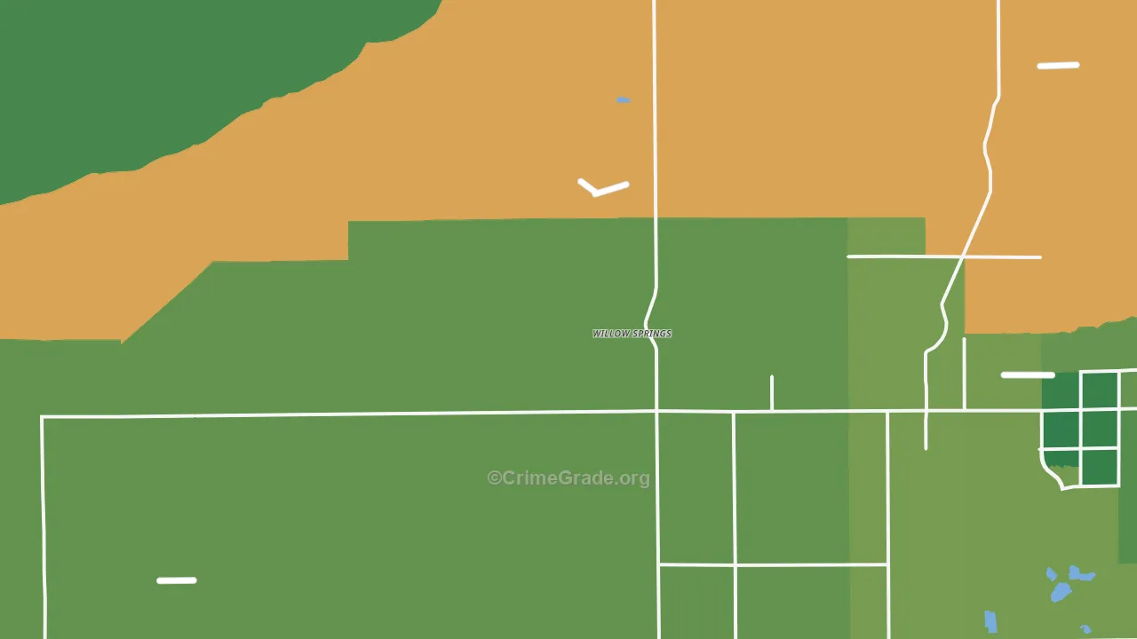 Willow Springs, CA Map of Arson Rates