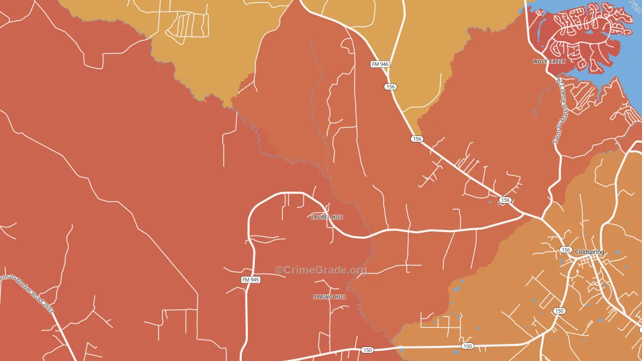 Willow Springs, TX Map of Arson Rates