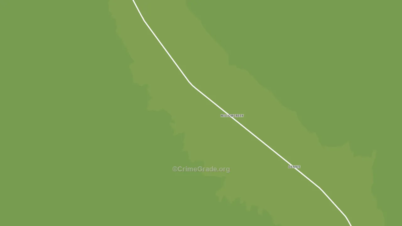 Willowcreek, OR Map of Arson Rates