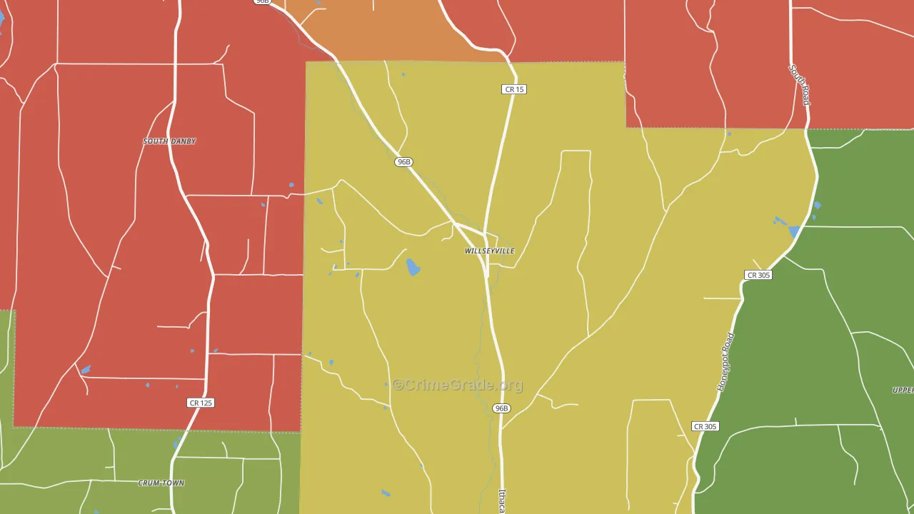 Willseyville, NY Map of Arson Rates