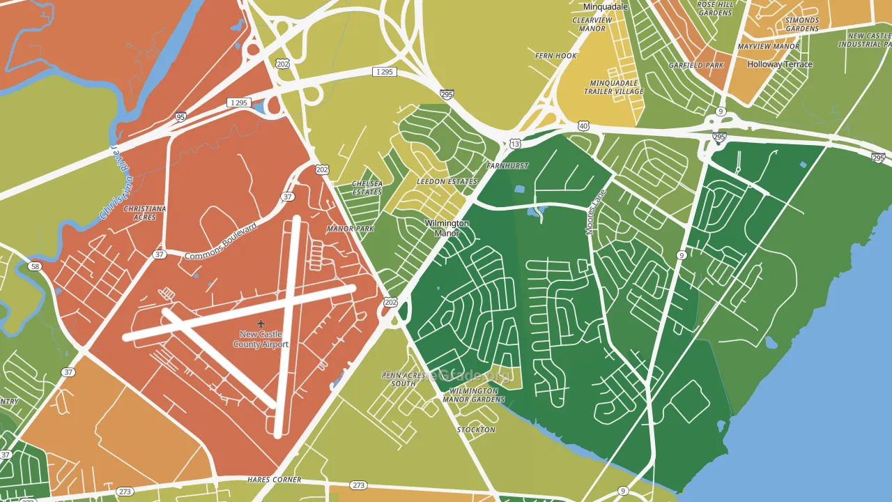 Wilmington Manor, DE Map of Arson Rates