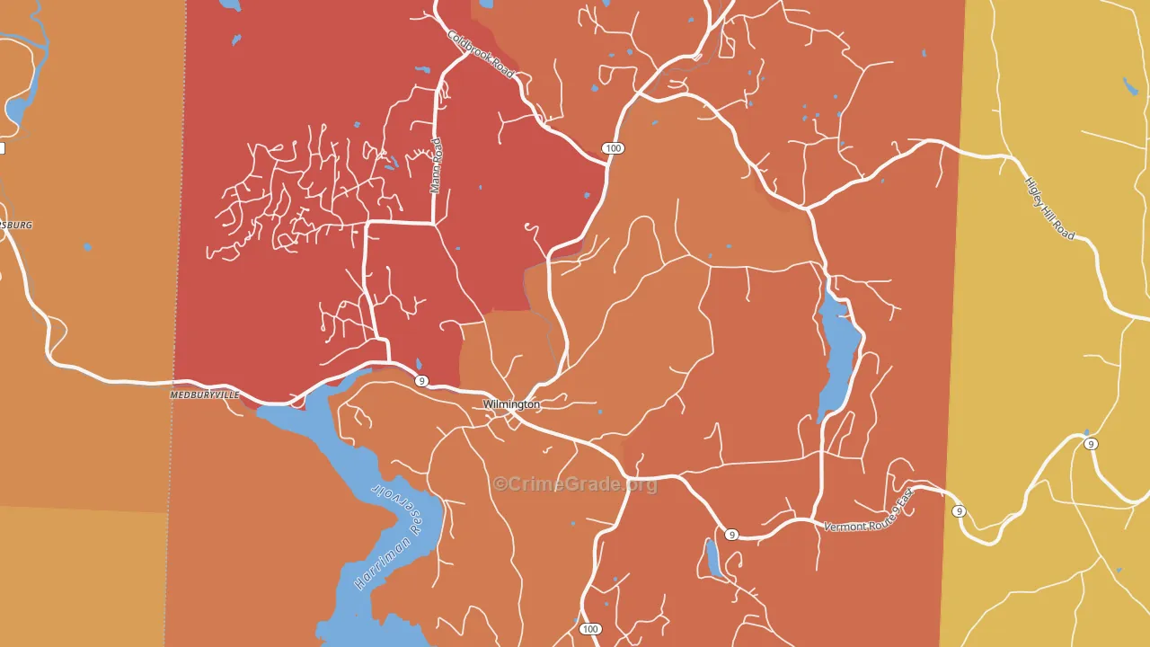 Wilmington, VT Map of Arson Rates