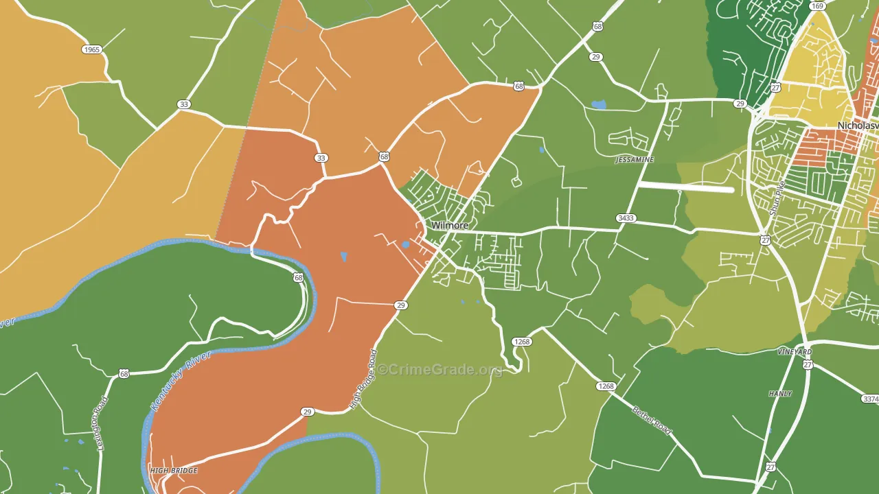 Wilmore, KY Map of Arson Rates