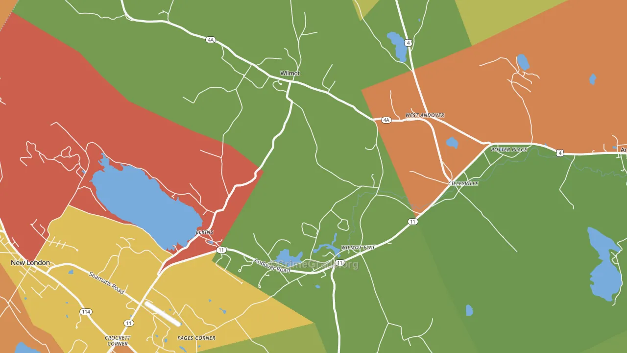 Wilmot, NH Map of Arson Rates