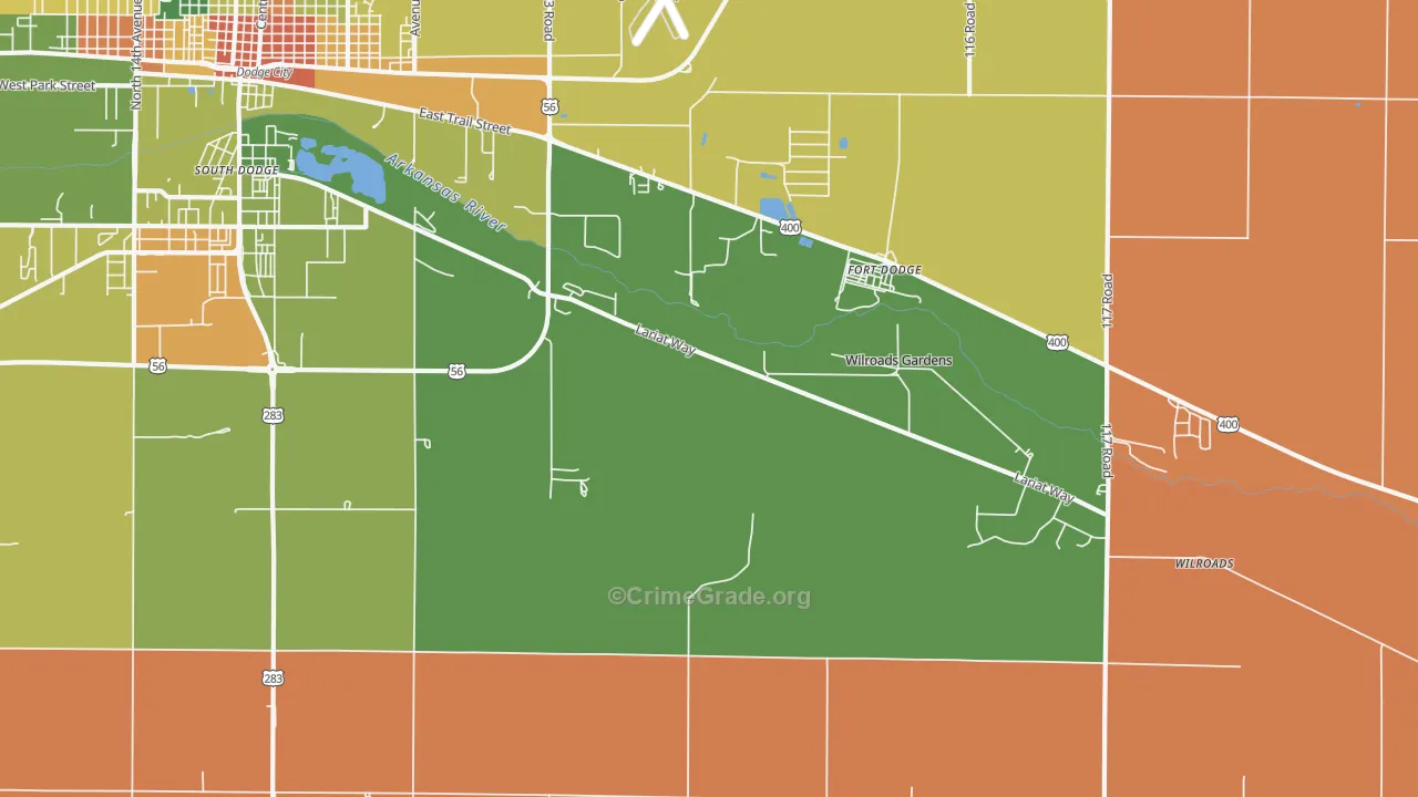 Wilroads Gardens, KS Map of Arson Rates
