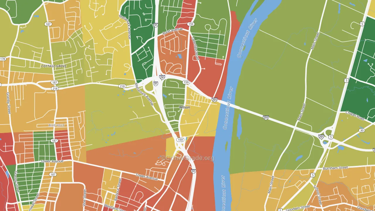 Wilson, CT Map of Arson Rates