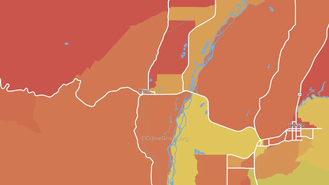 Wilson, WY Map of Arson Rates