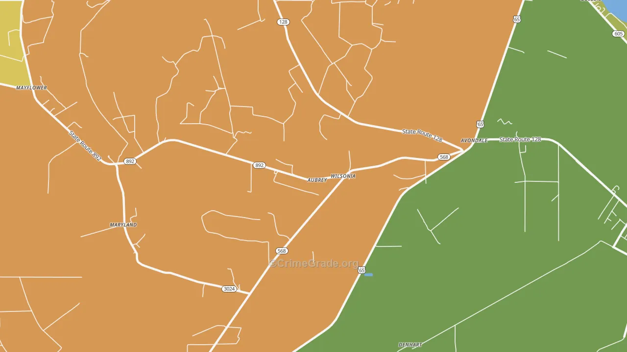 Wilsonia, LA Map of Arson Rates