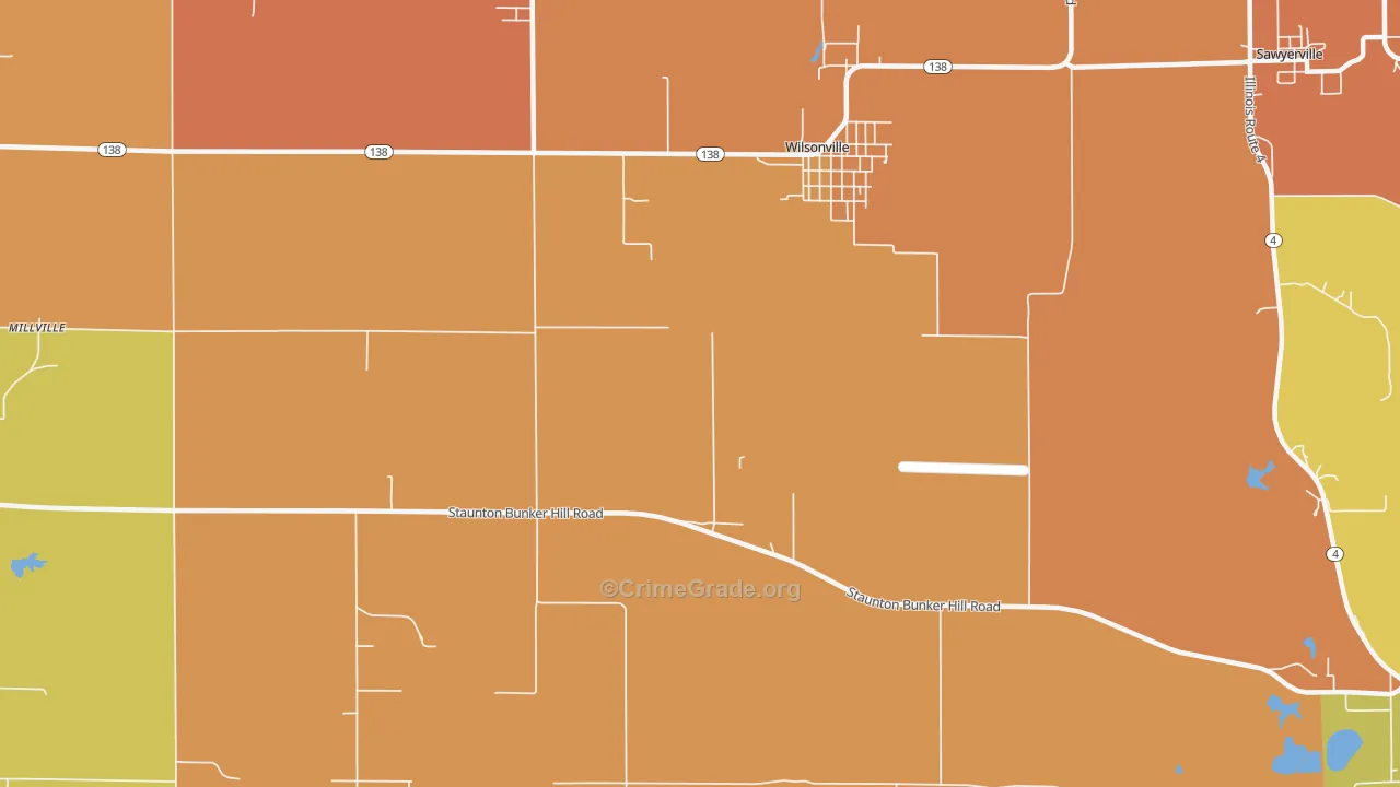 Wilsonville, IL Map of Arson Rates