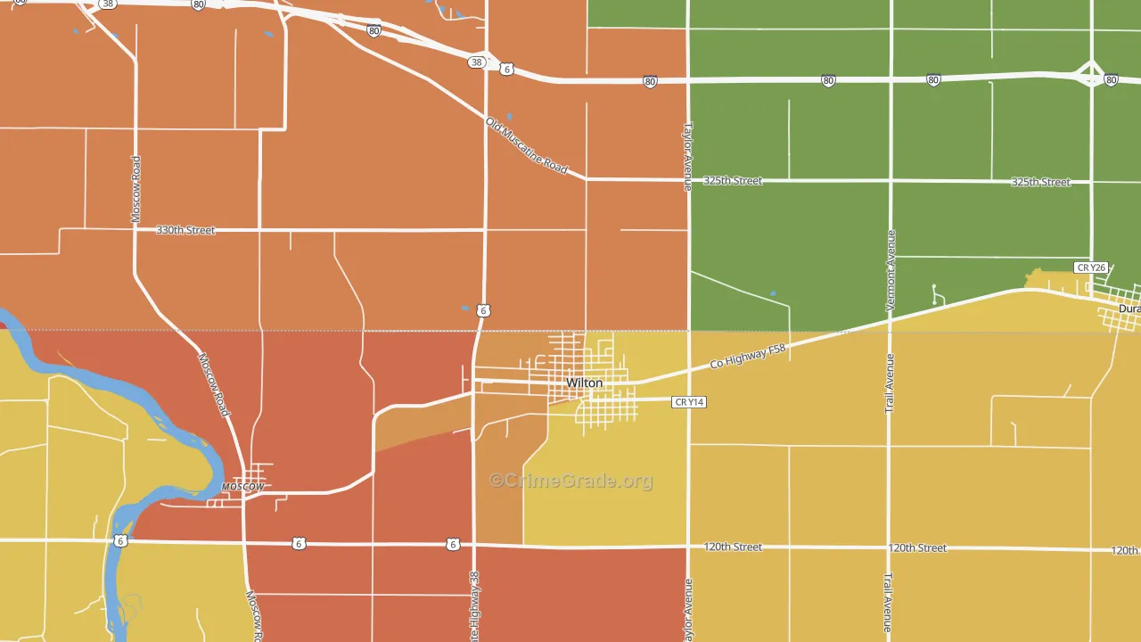 Wilton, IA Map of Arson Rates