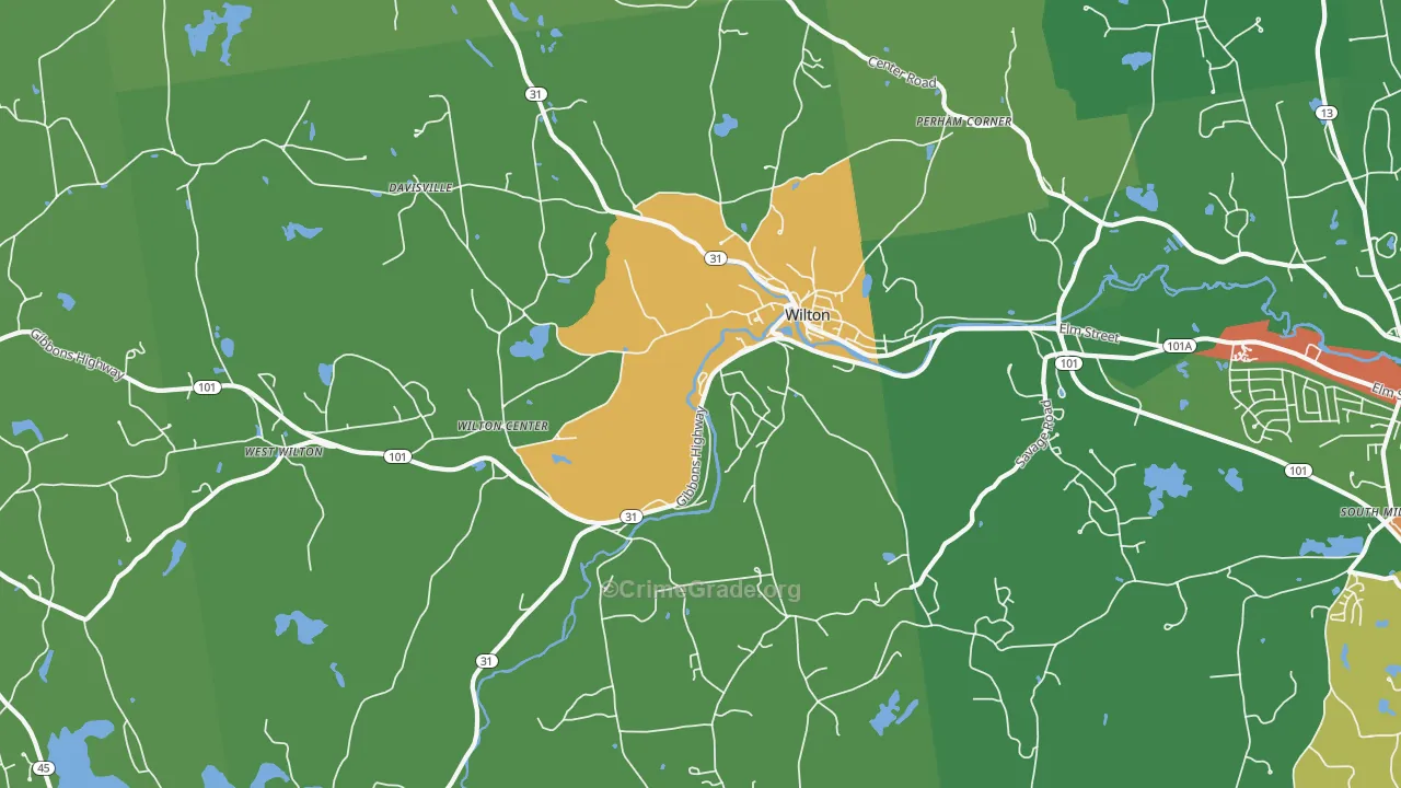 Wilton, NH Map of Arson Rates