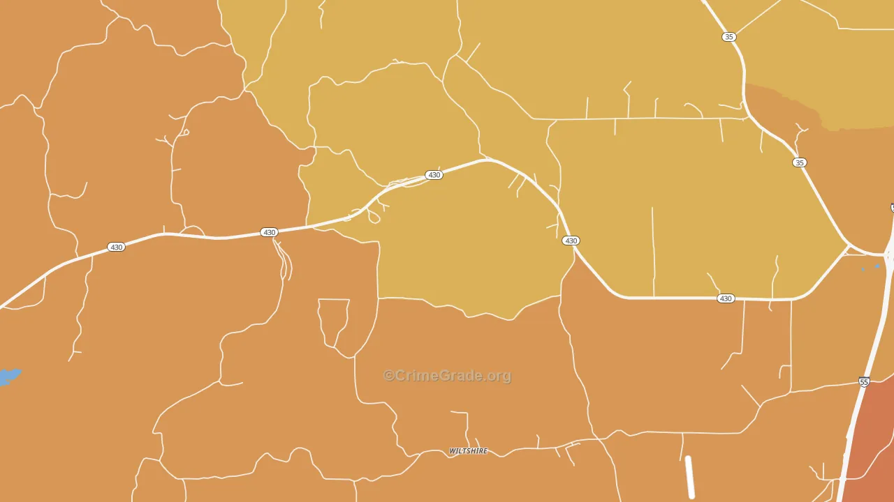 Wiltshire, MS Map of Arson Rates