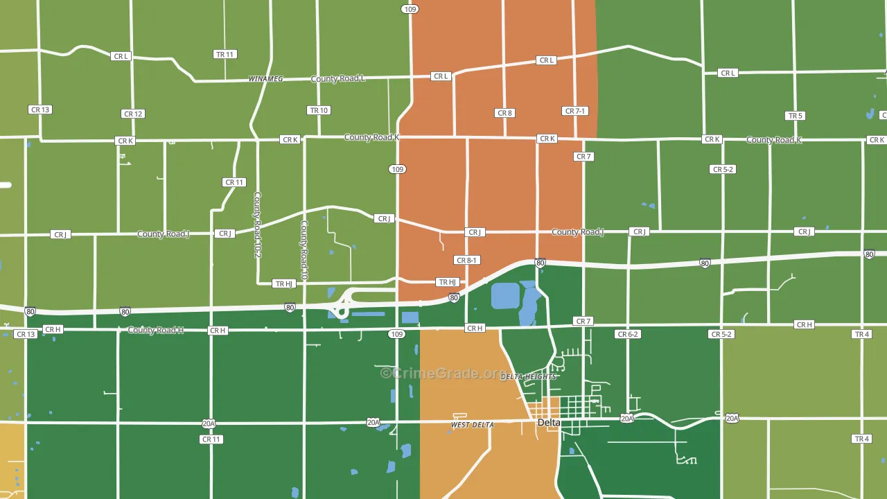 Winameg, OH Map of Arson Rates