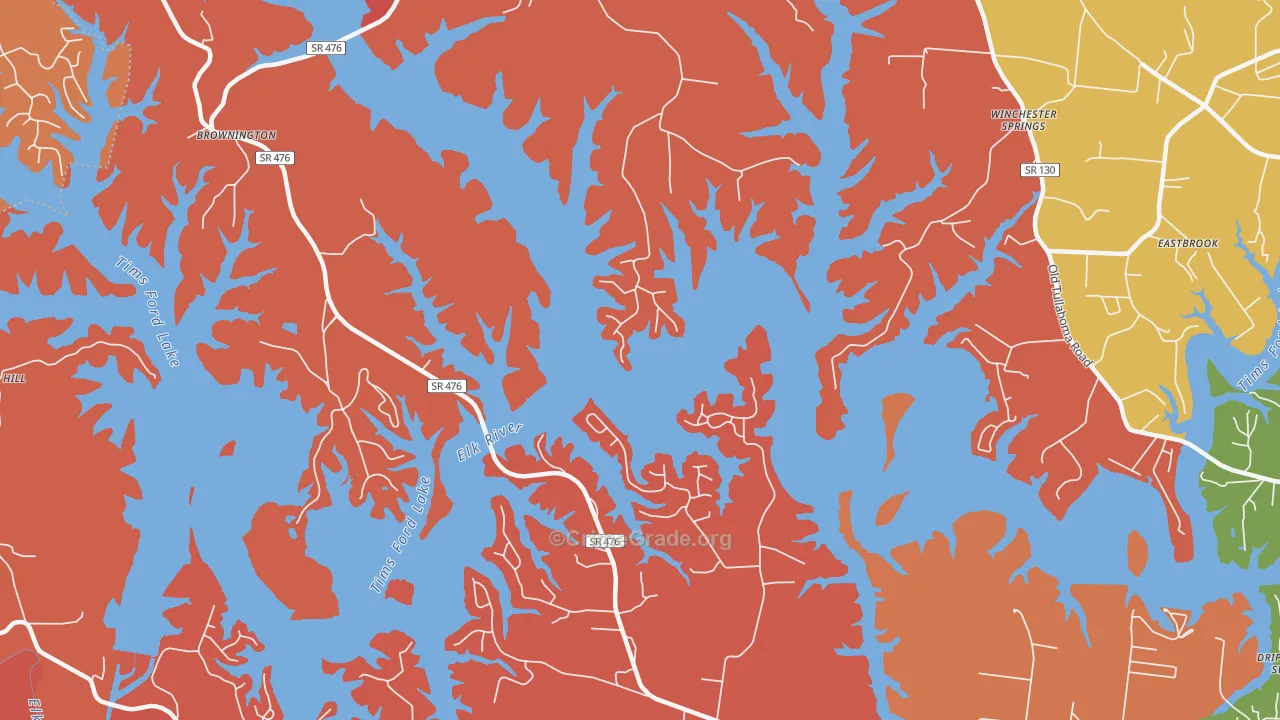 Winchester Springs, TN Map of Arson Rates