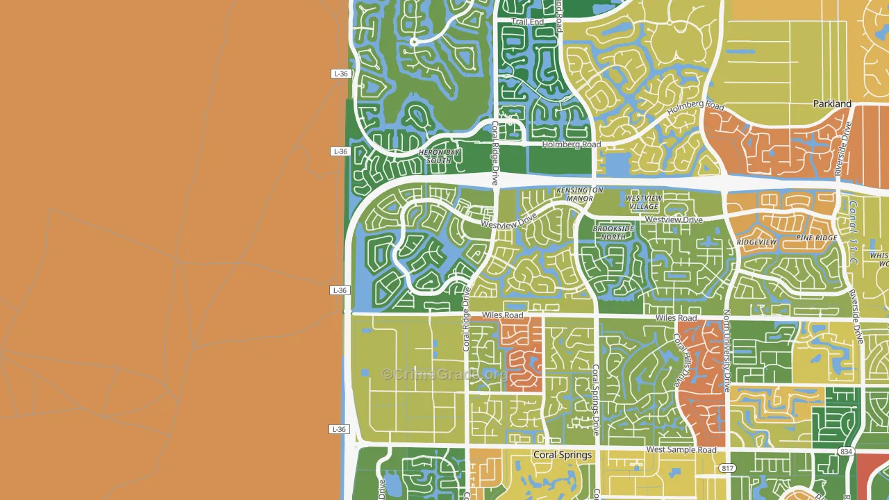 Windham, Coral Springs, FL Map of Arson Rates