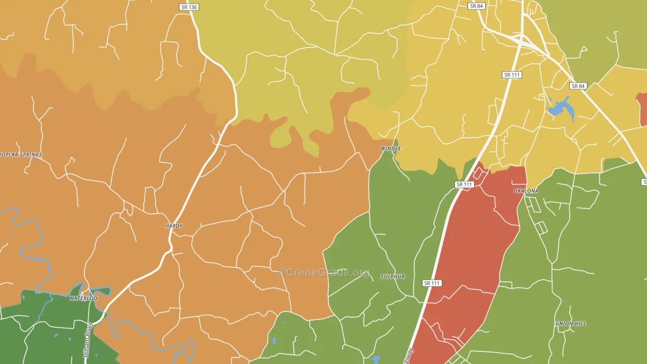 Windle, TN Map of Arson Rates