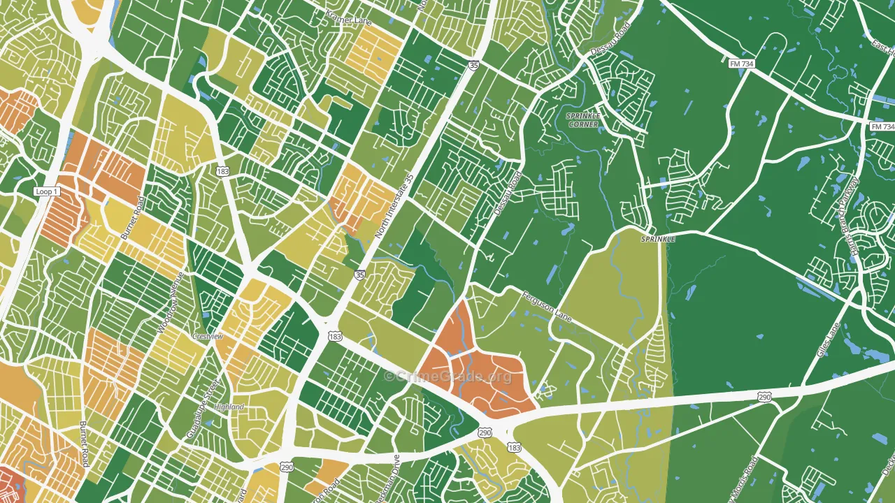 Windsor Hills, Austin, TX Map of Arson Rates