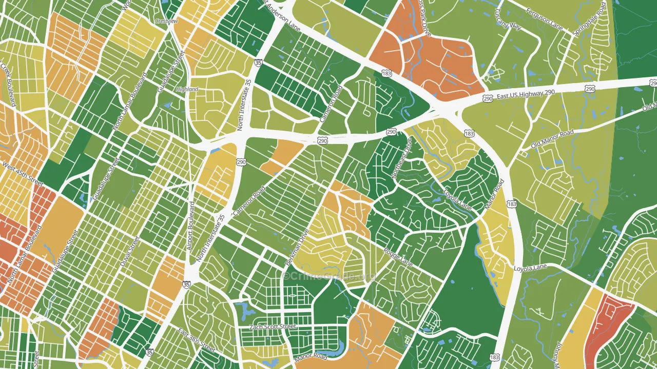Windsor Park, Austin, TX Map of Arson Rates