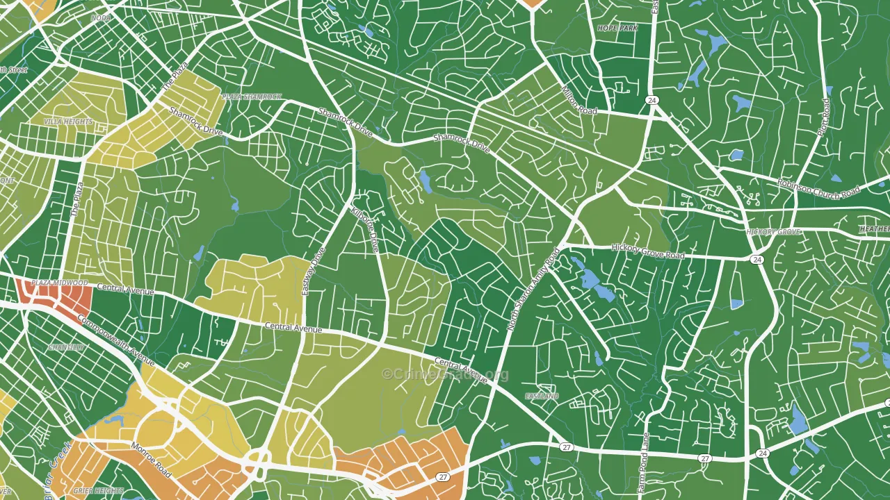 Windsor Park, Charlotte, NC Map of Arson Rates