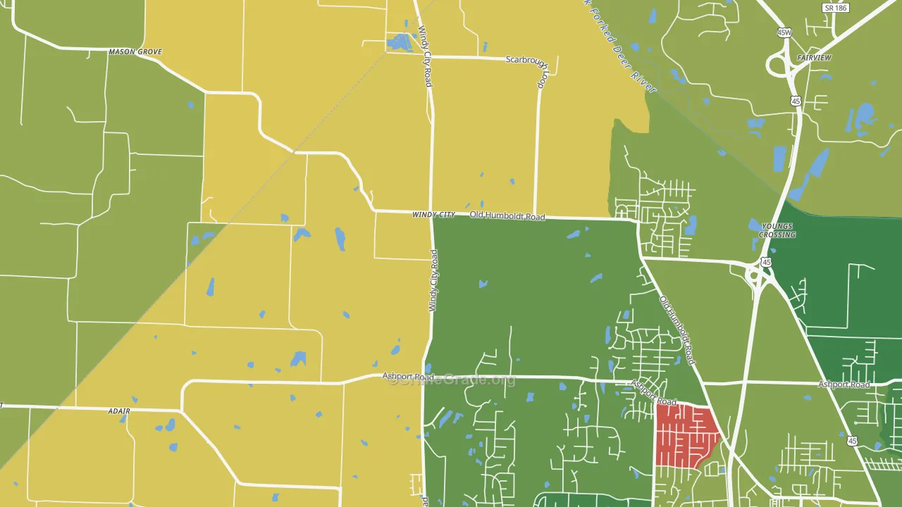 Windy City, TN Map of Arson Rates