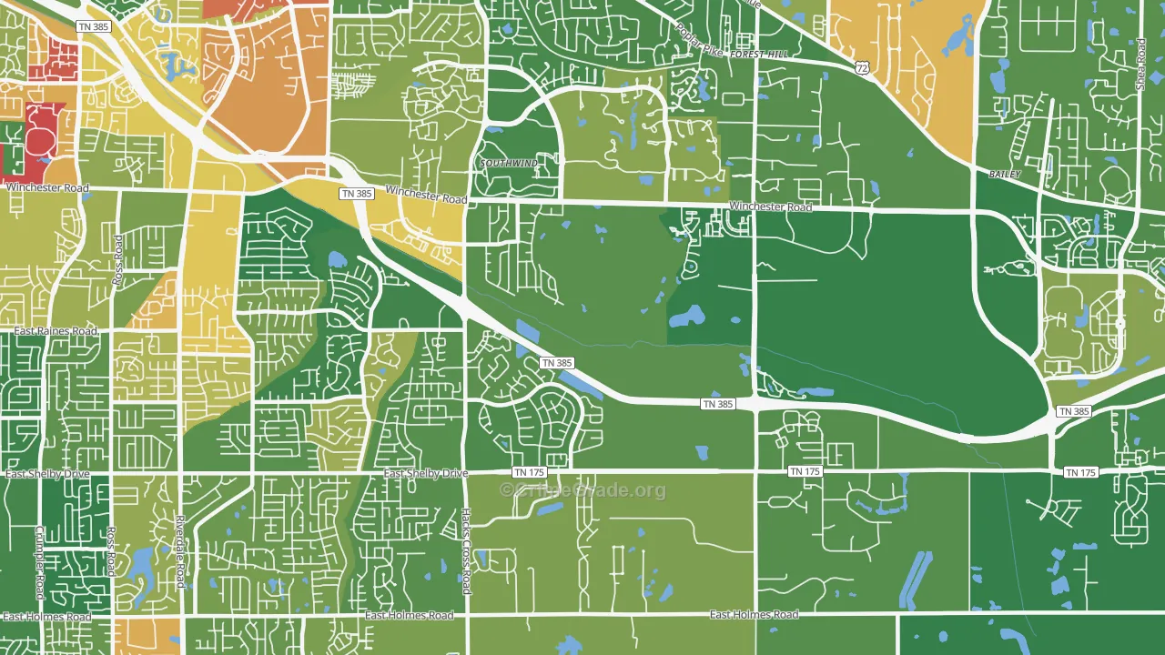 Windyke-Southwind, Memphis, TN Map of Arson Rates