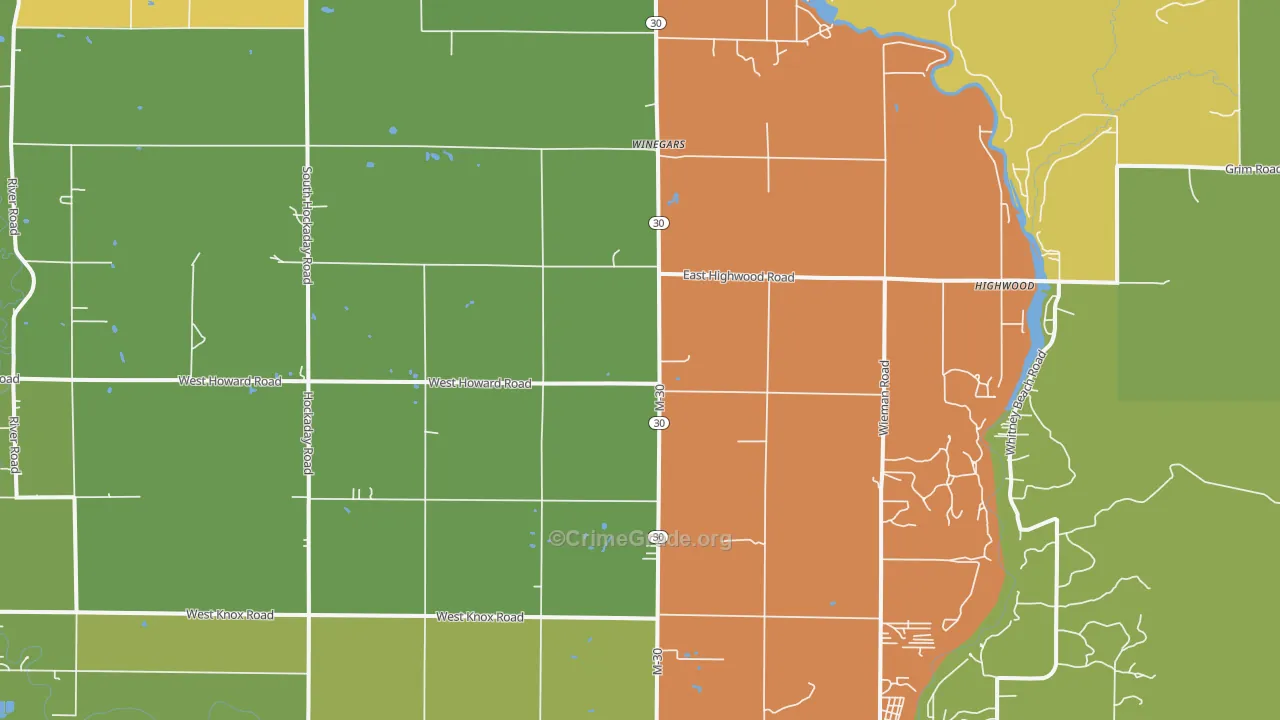 Winegars, MI Map of Arson Rates
