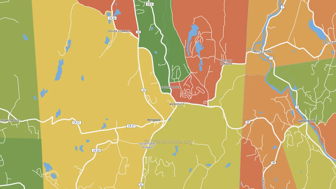 Wingdale, NY Map of Arson Rates
