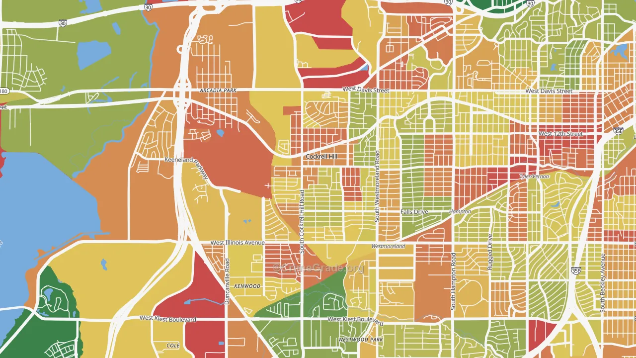 Winnetka Heights, Dallas, TX Map of Arson Rates